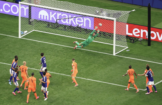 on-field action during a world cup game.