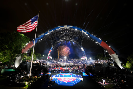 Fireworks during the UFC Freedom250 fight on the South Lawn of the White House.