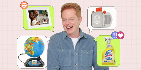 Some of Jesse Tyler Ferguson’s favorite products are Aura’s digital photo frame and Lysol’s all-purpose cleaner, while his kids love SmartKids Planet’s interactive globe and the Yoto Mini.