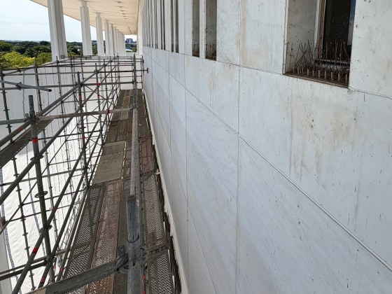 President Donald Trump's name was removed from the Kennedy Center building in Washington on June 13.