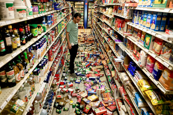 Supermarket after earthquake.