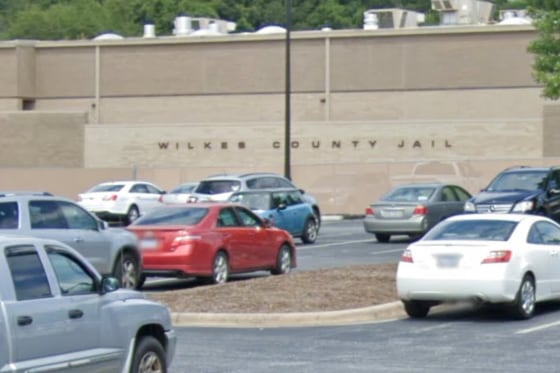 The exterior of Wilkes County Jail in Wilkesboro, North Carolina.