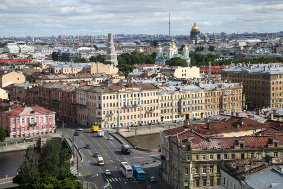 Aerial view of St. Petersburg.