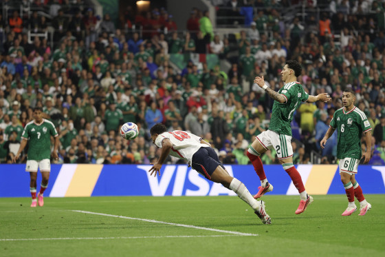 on-field action during a world cup match.