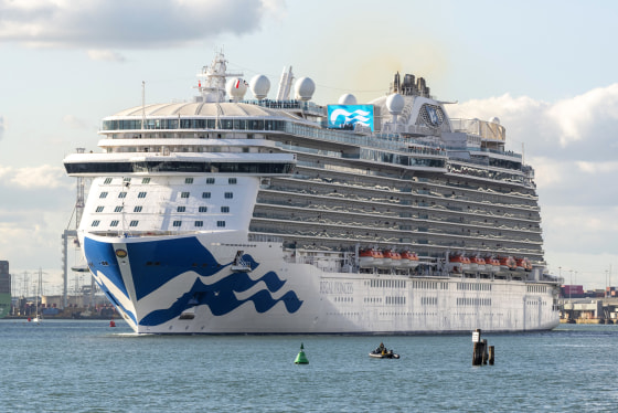 A Regal Princess cruise ship departing Southampton docks