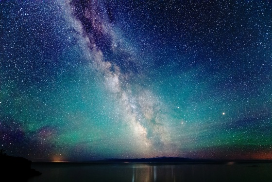 Milky Way Night Sky with Air Glow Dark