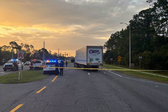 A man running from an encounter with immigration and other federal agents in St. Augustine, Fla., was struck and killed by a tractor trailer on Tuesday.
