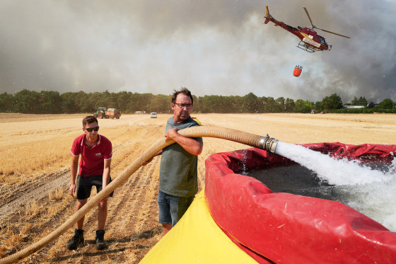 Fire In Fontainebleau Forest Outside Paris