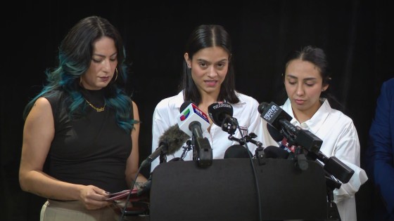 The family of Johan Sebastián Durán Guerrero speaks in a press conference on July 16, 2026.
