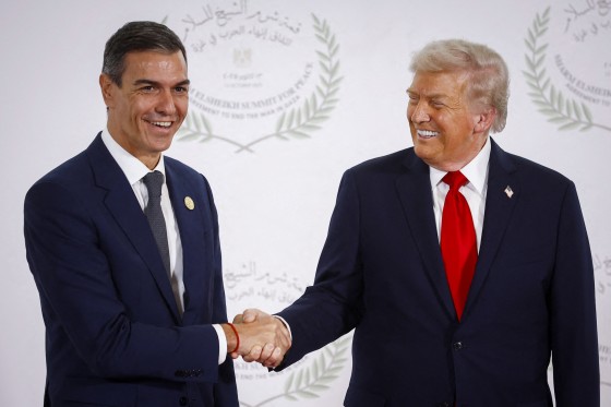 Pedro Sanchez and Donald Trump.