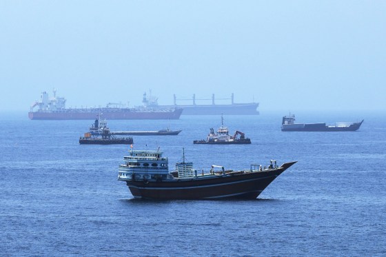 Commercial ships and oil tankers in Gulf of Oman ahead of Hormuz reopening