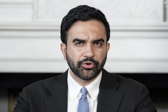 New York City Mayor Zohran Mamdani delivers a speech.