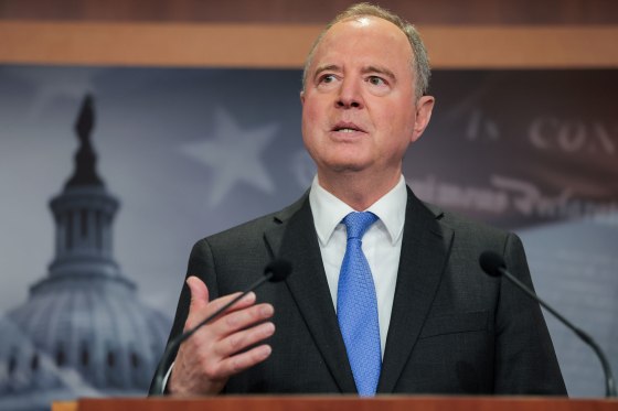Sen. Adam Schiff, D-Calif., speaks at the Capitol on June 1, 2026.