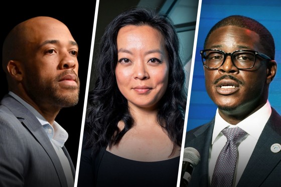 Wisconsin Democratic gubernatorial candidates Mandela Barnes, Francesca Hong and David Crowley.