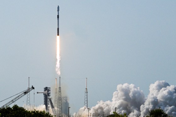 A SpaceX Falcon 9 rocket launches from Space Force Station's Launch Complex 40 in Cape Canaveral, Florida, on July 21, 2026. 