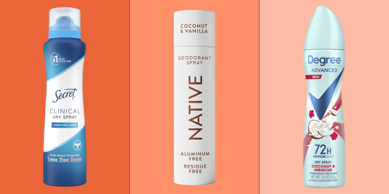 Spray deodorants offer the same odor-fighting formulas in a gentle mist version.
