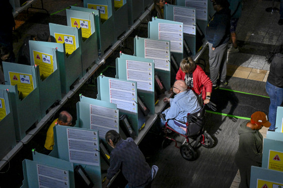 Voters cast their ballots.