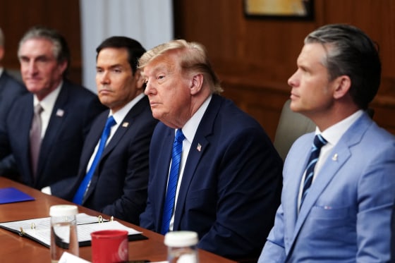 President Donald Trump during a Cabinet meeting at Camp David in Maryland, on July 31, 2026.