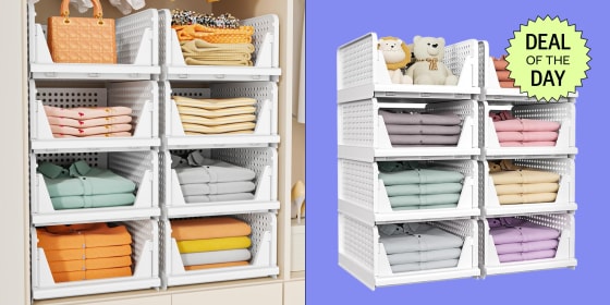 These easy-to-assemble storage bins help you make the most of your closet space and right now the five-pack is down to just under $36. 