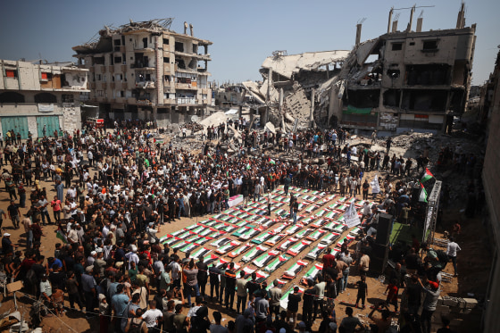 Funeral Of 112 Members Of The Hassayna And Abu Sharia Clan, Who Were Killed In An Israeli Strike