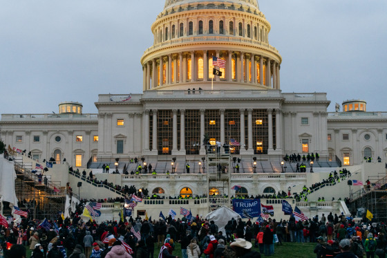 Demonstrators attempt to enter the U.S. Capitol building in Washington D.C.