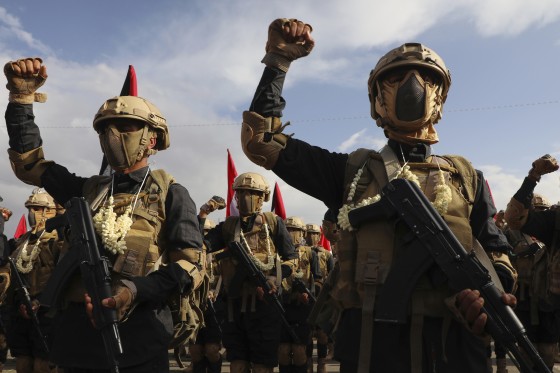 Houthi fighters in Yemen.