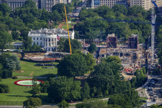 Ballroom construction at the White House.