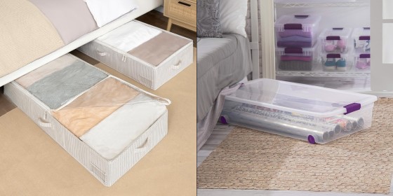 Here are a few under bed storage solutions for anything that doesn’t fit in your closet.