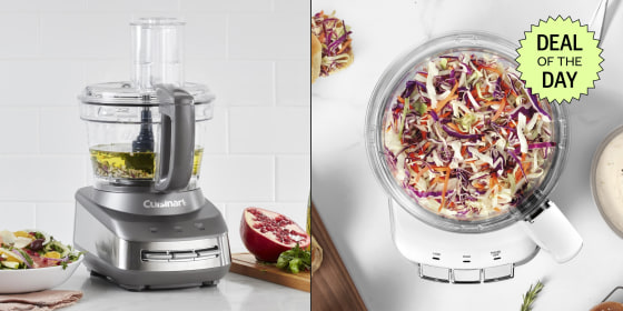 The Cuisinart food processor comes in white and gray, and is available in a 14-cup option, too.