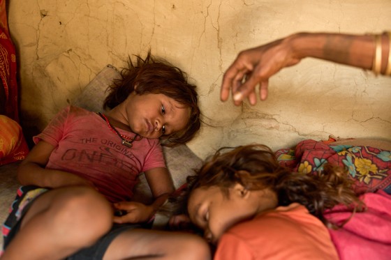 Sonam Mukhiya and Yubraj Mukhiya lay on the floor