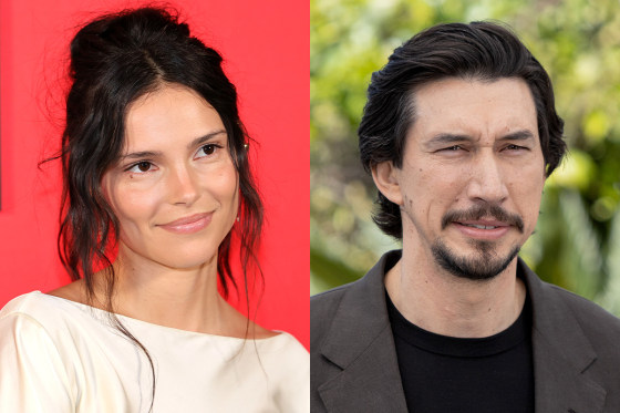 A split composite of Inde Navarrette and Adam Driver.