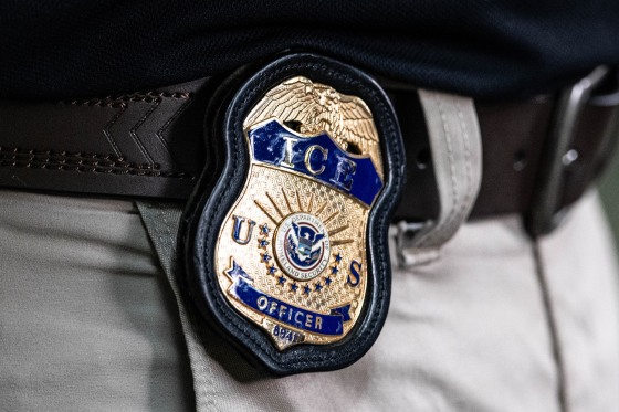 An ICE officer's badge.