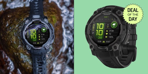 The Garmin Instinct 3 (AMOLED) smartwatch has a built-in flashlight and one of the longest battery life of any fitness tracker.