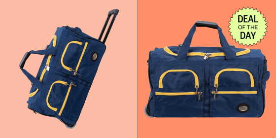The bag has multiple zippered pockets to keep smaller items secure.