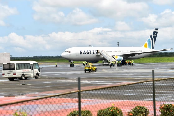 An airplane at the Roberts International Airport.