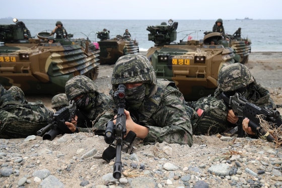 South Korean And U.S. Marines Hold Large-scale Amphibious Landing Exercise