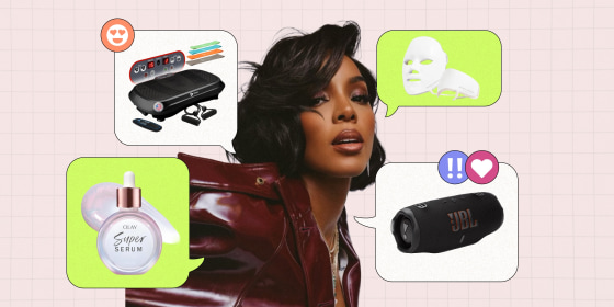 Some of Kelly Rowland’s favorite products include Olay’s Super Serum, Shani Darden’s red light mask, JBL’s bluetooth speaker and LifePro’s vibration plate.