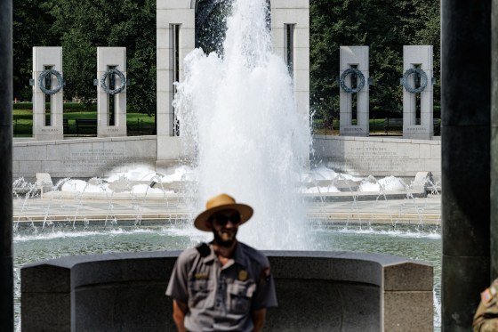Vandalism graffiti the World War II Memorial in DC