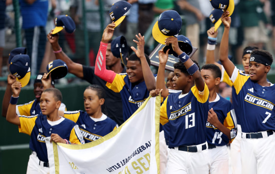 Image: The Curaçao Region from Willemstad celebrates winning the 2026 Little League Baseball World Series Championship against the Mountain Region from Henderson, Nev.
