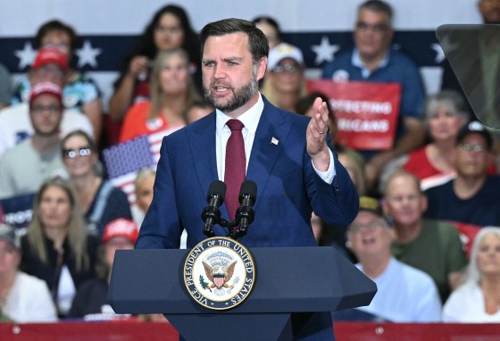 Vice President JD Vance speaks in Sterling Heights, Mich., on Aug. 31, 2026.