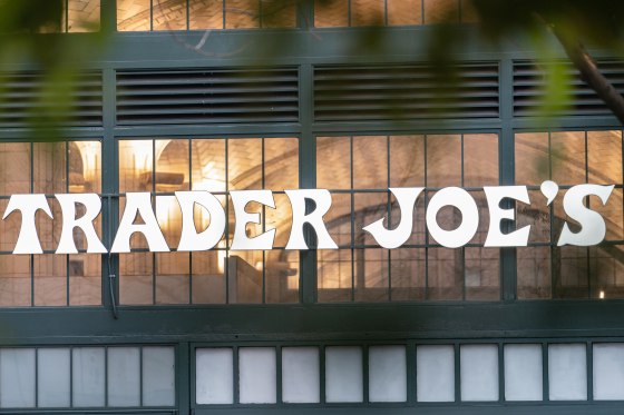 Signage outside the Trader Joe's.