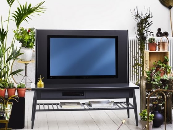 IKEAテレビボード BOASTAD ボアスタード テレビ台, ブラック/オーク材突き板, 181x42x45