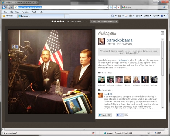 A photo on Barack Obama's Instagram page.