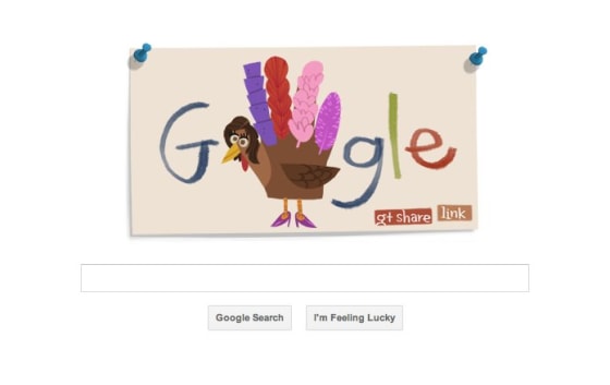 Interactive turkey trots onto Google homepage for Thanksgiving