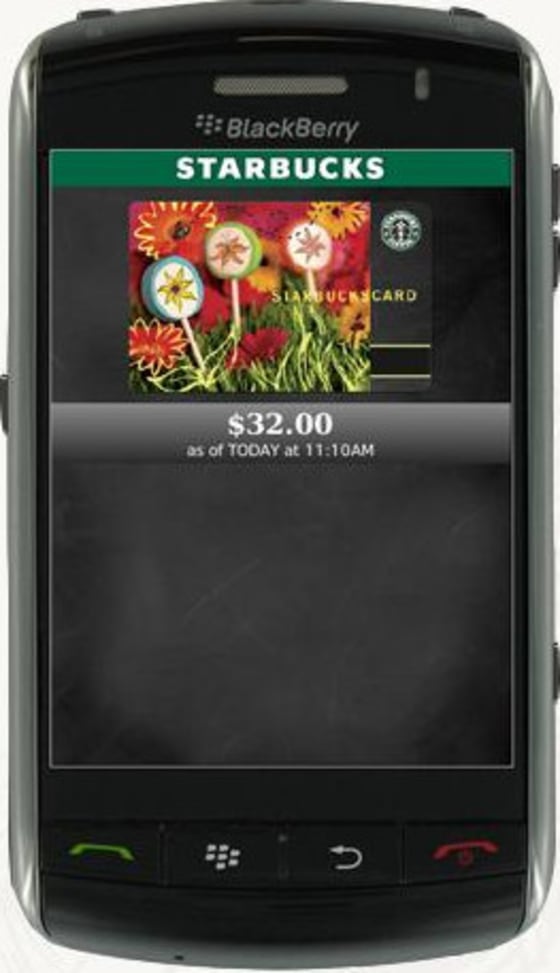 Starbucks Card Mobile App for BlackBerry.
