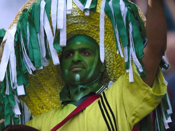 Look at that hat! It clearly wouldn't be allowed into any Olympic stadium.