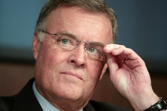 In this Sept. 15, 2008 file photo, Bank of America Chairman and CEO Ken Lewis is shown listening during a news conference in New York.