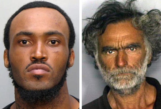 Rudy Eugene, left, was shot after he refused to stop chewing the face of Ronald Poppo, right.