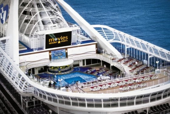 The Ruby Princess offers Movies Under the Stars, complete with a poolside big-screen theater.