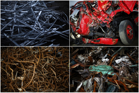 Combination picture shows remains from the March 11, 2011 earthquake and tsunami in Ofunato and Rikuzentakata, Iwate Prefecture. With a minute of silence, tolling bells and prayers, Japan on Sunday marks the first anniversary of a massive earthquake and tsunami that killed thousands and set off a nuclear crisis that shattered public trust in atomic power and the nation's leaders. A year after the magnitude 9.0 earthquake unleashed a wall of water that ripped through Japan's northeastern coast, killing nearly 16,000 and leaving nearly 3,300 missing, the nation is still grappling with its human, economic and political costs. Pictures taken March 9, 2012 (top R and bottom L) and March 10, 2012. REUTERS/Carlos Barria (JAPAN - Tags: DISASTER ANNIVERSARY)